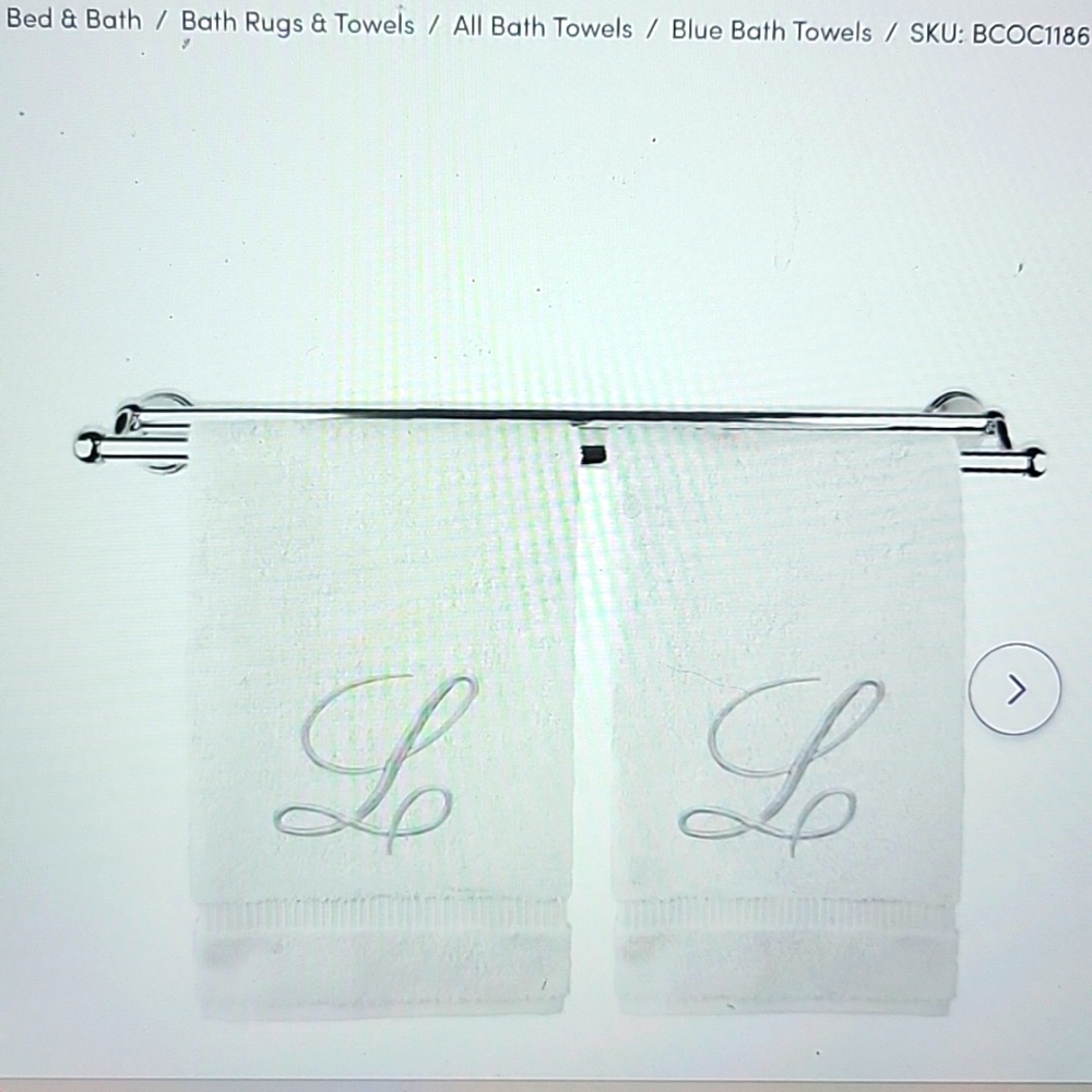 Monogram hand towel NWT